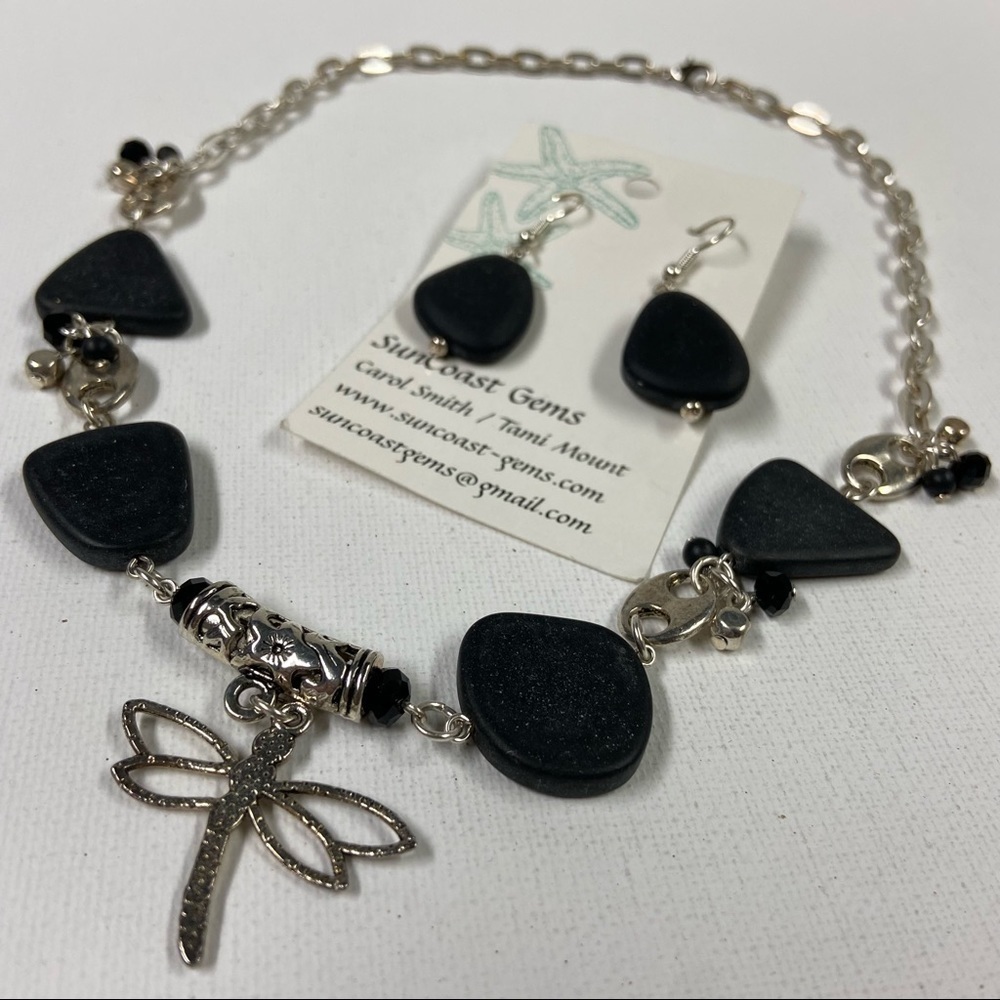 Suncoast Gems dragonfly necklace and earrings set